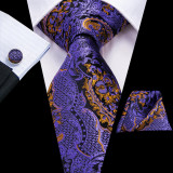 Set cravata + batista + butoni - matase, tesatura Jaquard - model 60