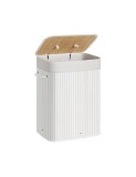 Cumpara ieftin Cos pentru rufe, Songmics, 72 L, Alb, LCB010W01, 40 x 30 x 60 cm