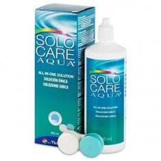 Solutie intretinere lentile de contact Solo-Care Aqua + suport pastrare lentile, 360ml, Menicon