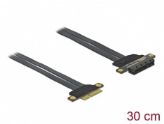 Riser Card PCI Express x4 la x4 + cablu flexibil 30cm, Delock 85768