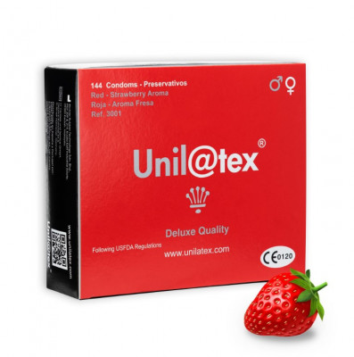144 Prezervative Latex Aroma Capsuni Unilatex foto