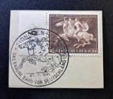 Germania / Deutsches Reich 1941 Fragment Comemorativ "Das Braune Band von Deutschland" (42+108 Rpf Maro) Ștampilat special M&uuml;nchen-Riem - CKL2