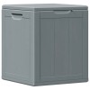 Cutie de depozitare pentru gradina, gri, 90L, aspect de lemn din PP