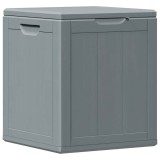 vidaXL Cutie de depozitare pentru grădină, gri, 90L, PP ratan