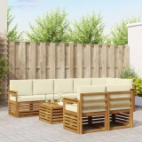 vidaXL Seturi de canapele 9 pcs Natural și Crem Lemn Solid de Acacia 3375035