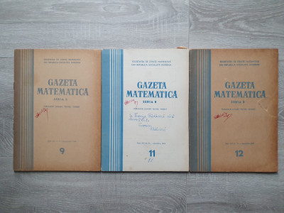 GAZETA MATEMATICA 1969 Nr. 9 + 11 + 12 foto