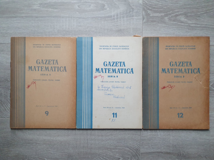 GAZETA MATEMATICA 1969 Nr. 9 + 11 + 12