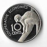 Moneda 10 cents 1976 - Guyana, PROOF, tiraj: 28000, 35,5 mm, Africa, Cupru-Nichel