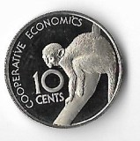 Moneda 10 cents 1976 - Guyana, PROOF, tiraj: 28000, Africa, Cupru-Nichel