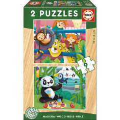 Puzzle Zoo Animals 2 x 9 Piese foto