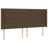 Cumpara ieftin Tablie de pat cu aripioare maro inchis 183x16x118/128 cm textil