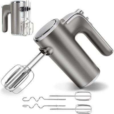Mixer de Mana Adela, 400W, 5 viteze, Functie Turbo, Teluri si Carlige, Otel Inoxidabil Ultraliger, Silver Grey foto