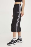 adidas Originals fustă Knitted Skirt culoarea negru, midi, drept, IY7279