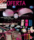 Kit Unghii False Gel UV LED Roz, Lampa, Cleste + Cadou! Set Manichiura Profesional, Tipsuri, Primer, Finish, Gel Sina, Pila, Buffer, Decoratiuni