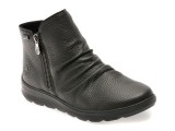 Ghete RIEKER negre, Z0056, din piele naturala
