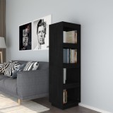 vidaXL Bibliotecă/Separator cameră negru 40x35x135 cm lemn masiv pin