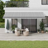 VidaXL Copertină retractabilă automat, antracit/alb, 600x300 cm