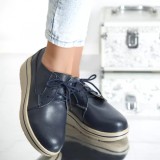 Pantofi cu platforma ruby navy piele naturala, 41