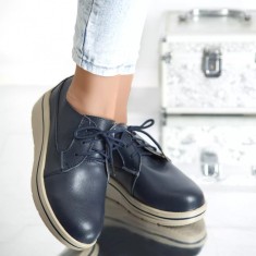 Pantofi cu platforma ruby navy piele naturala, 41 foto