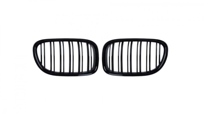 Set 2 grile duble, negru lucios, M Design pentru BMW F01 F02