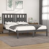 VidaXL Cadru de pat, gri, 200x200 cm, lemn masiv de pin