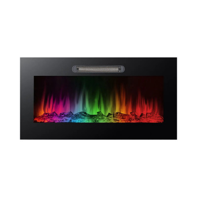 Semineu electric incorporat - radiator + LED RGB - 91 x 15 x 48 cm foto