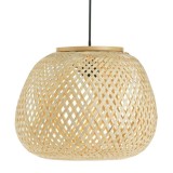 Lustra cu Abajur din Bambus Impletita 35x35x26cm