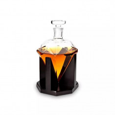 Set decantor in forma de diamant si 9 cuburi pentru racire bauturi, 1000 ml Transparent