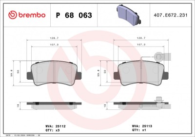 BREMBO P 68 063 PRIME LINE set placute frana,frana disc foto