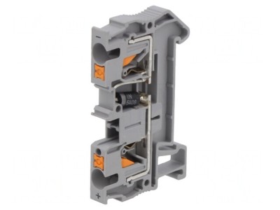 Conector &amp;Icirc;mbinare Șine 0,2-6mm&amp;sup2; 1 Pista 2 Borne Gri Push-in foto