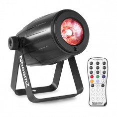 Beamz PS21W, LED pin-spot, reflektor, 12 W, 4 v 1 LED RGBW, telecomanda IR, negru foto