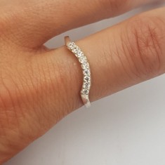Superb inel vintage din argint si zirconii model foarte fin