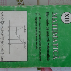 MATEMATICA CLASA A XII A ELEMENTE DE ANALIZA MATEMATICA