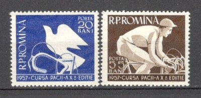 Romania.1957 Cursa pacii la ciclism XR.335 foto