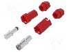 Conector alimentare DC, 500V, 1 pini, seria QS, {{Dimensiune pin}}. DONGGUAN QS ELECTRONIC TECH CO.,LTD - QS6H-F+M RED