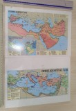 LOT 2 HARTI / HARTA DIN PLASTIC TRANSPARENTE FOLOSITE LA PROIECTOR IN RSR ,CUCERIRILE ARABE / IMPERIUL BIZANTIN