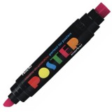 Marker permanent Fiorello Poster GR-1712, 2 capete, roz - tesit 10mm / patrat 17mm