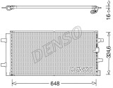 Condensator climatizare AC Denso, AUDI A4 (B8), 06.2008-05.2016; A5, 2013-2017; Q5, 2013-2017; PORSCHE MACAN, 02.2014-09.202018 motor 1.8 TFSI; 2.0 T