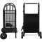Suport depozitare lemne, 3 accesorii metalice, roti transport, 83x35x30 cm