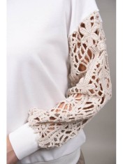 BLUZA SPORT CU MANECA BRODATA ARMONIOSO Bej TALIE UNICA