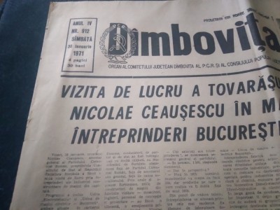 ZIARUL DAMBOVITA 30 IANUARIE 1971 VIZITA NICOLAE CEAUSESCU foto