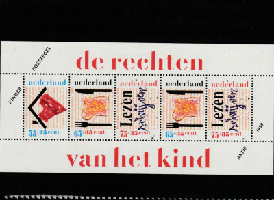 Olanda 1989-Drepturile copilului,MNH,Mi.Bl.33 foto