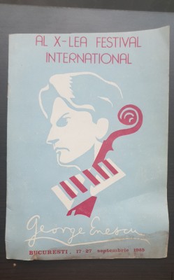 PROGRAM Al X-lea Festival Internațional GEORGE ENESCU, București 17-27 septembrie 1985 foto