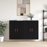 vidaXL Dulap montat pe perete 2 pcs Stejar Negru 69,5 x 34 x 90 cm 3394574
