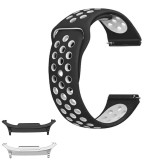 Curea silicon compatibila Samsung Galaxy Watch9 40mm, Negru/Alb