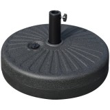 Suport Umbrela Gradina ART, 38-48mm, Rotund, Negru, HDPE/Otel, 51x28cm, Baza Umbrela Stabilă, Greutate Max 25kg