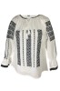 Bluza tip ie traditionala, dama, ML09, marime XL, alb/negru titan