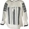 Bluza tip ie traditionala, dama, ML09, marime XL, alb/negru titan