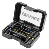 Set 23 biti impact Graphite, 25-50mm, cu adaptor magnetic, otel S2, PH2, PH3, PZ2, PZ3, H4, H5, H6, T20, T25, T30, T40