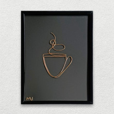 Tablou ceasca de cafea aburinda, 18×24 cm